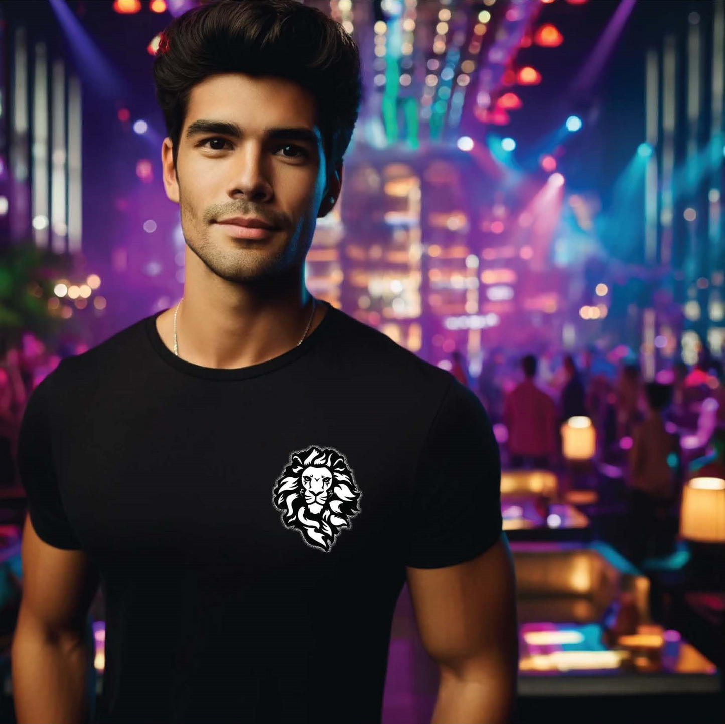MEN'S PREMIUM CASUAL LOS NÉGROS CREW NECK TEE BLACK